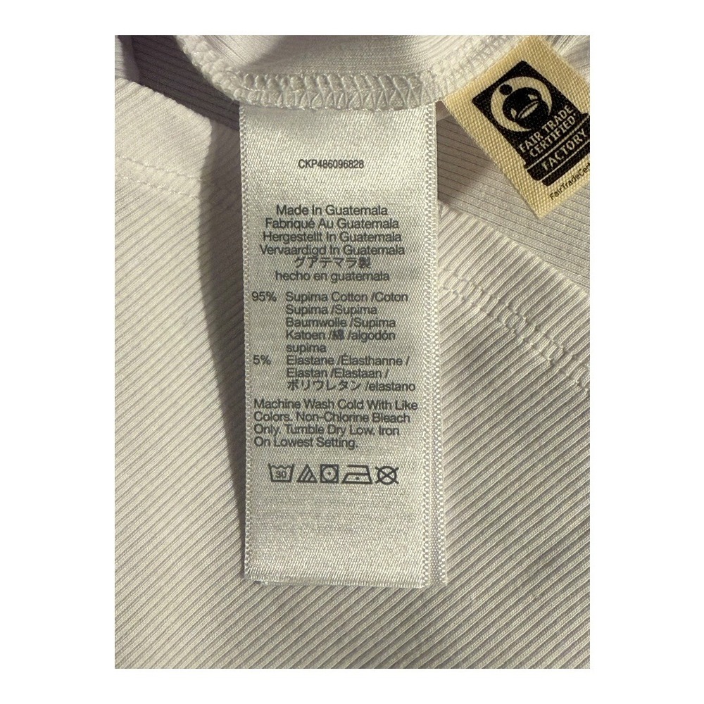 Madewell‎ Re)generative Cotton Ribbed Crewneck Tee Medium White NWT - Picture 8 of 8
